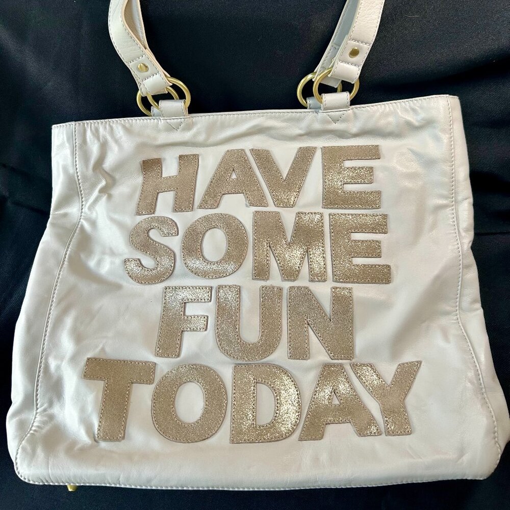 (NWOT) HSFT Snow White Josie Leather Bag (Travel/Everyday/Work/Beach Tote)